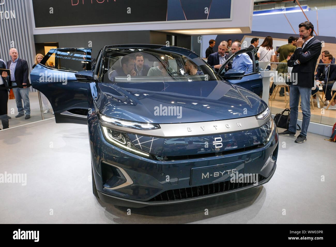 Chinese carmacer BYTON with his modelI M-BYTE at the AA 2019 international automobile show, Frankfurt am Main, Germany Stock Photo