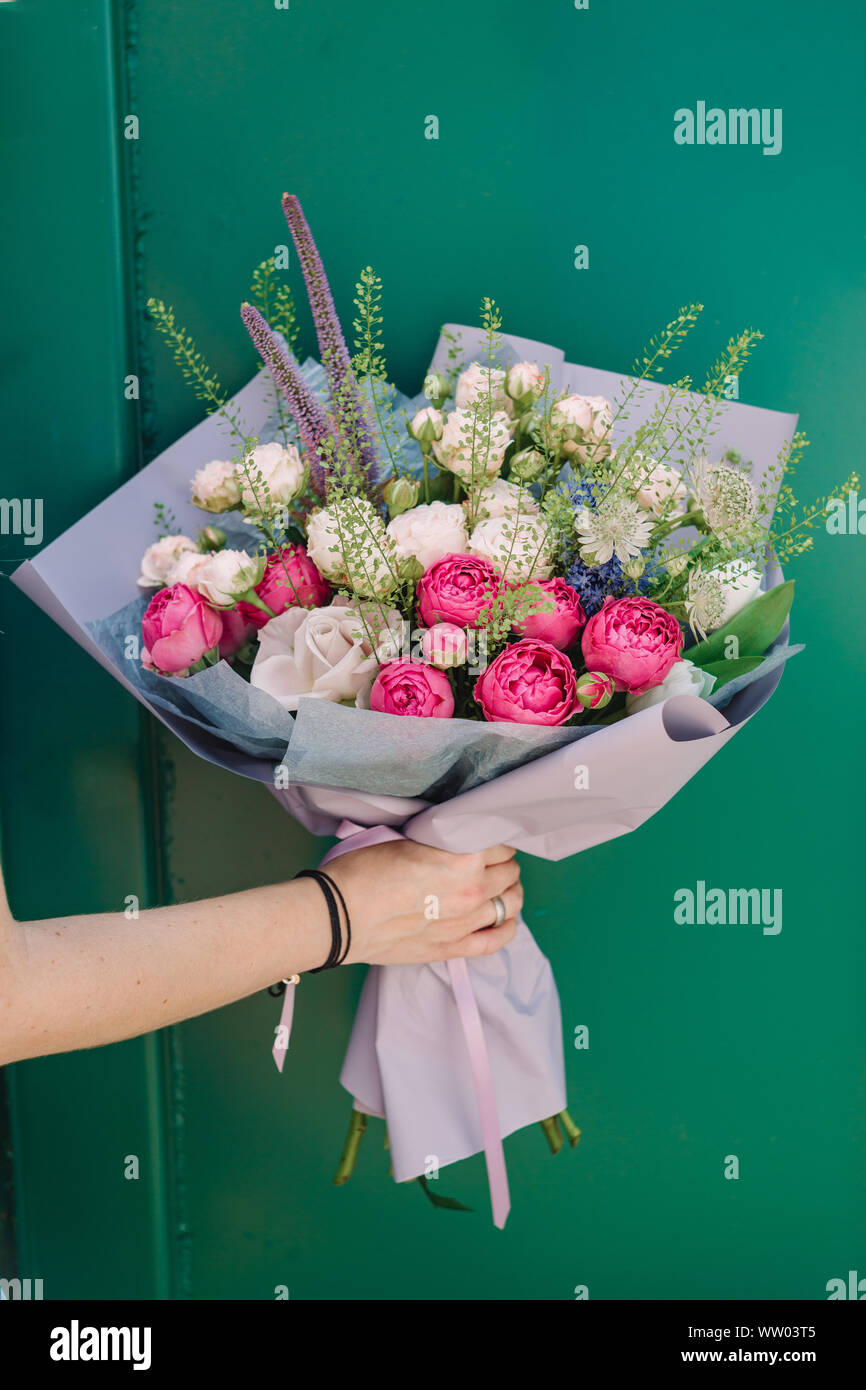 Flower Arranging with Fresh Flowers Holding Fresh Flowers in