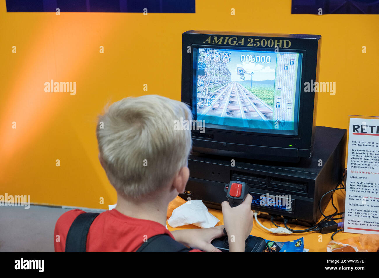 classic computer game Hugo on old monitor in the retro area at gamescom ,  world's largest trade fair for computer and video games in Cologne, Germany  on August 21, 2019 Stock Photo - Alamy