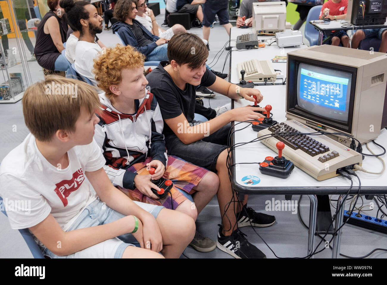 Classic Computer Game On Old Monitor In The Retro Area At Gamescom