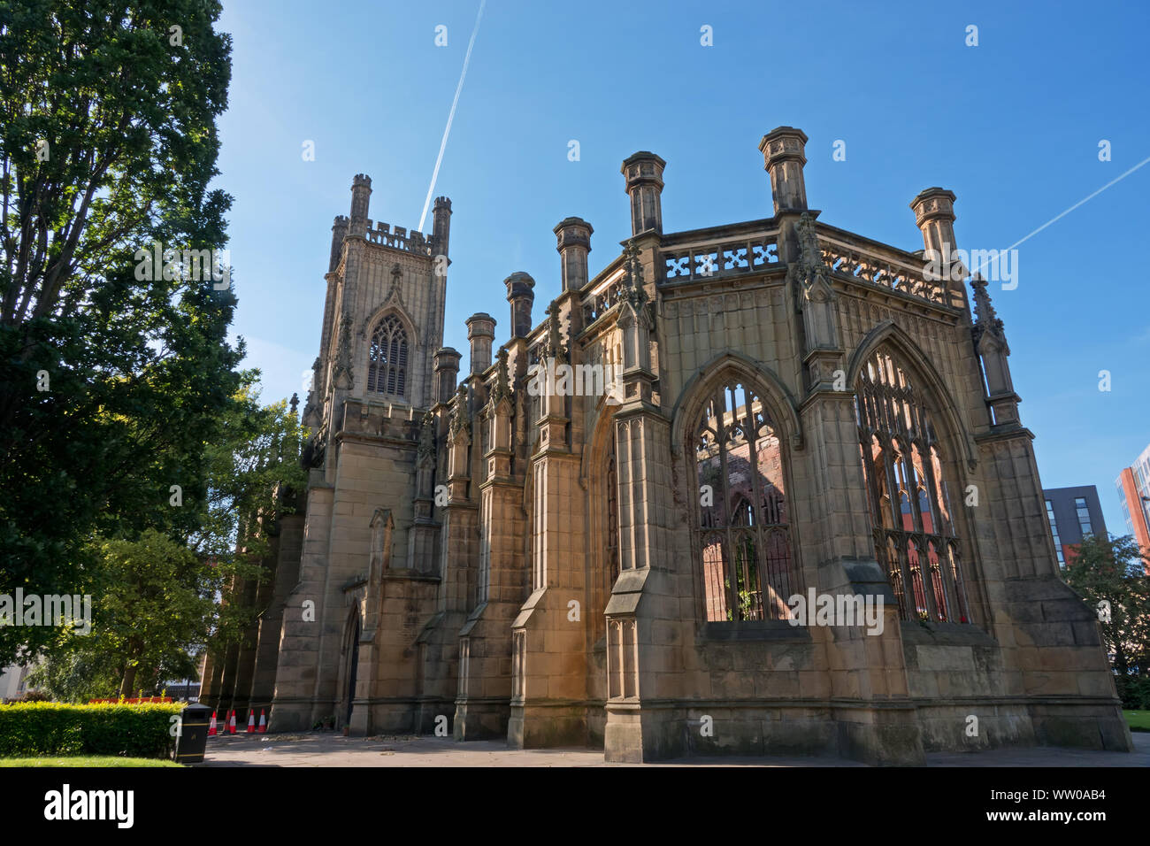 St Luke's Church, known as the bombed-out church, is a former Anglican parish church in Liverpool, England. badly damaged by bombs during the War. Stock Photo
