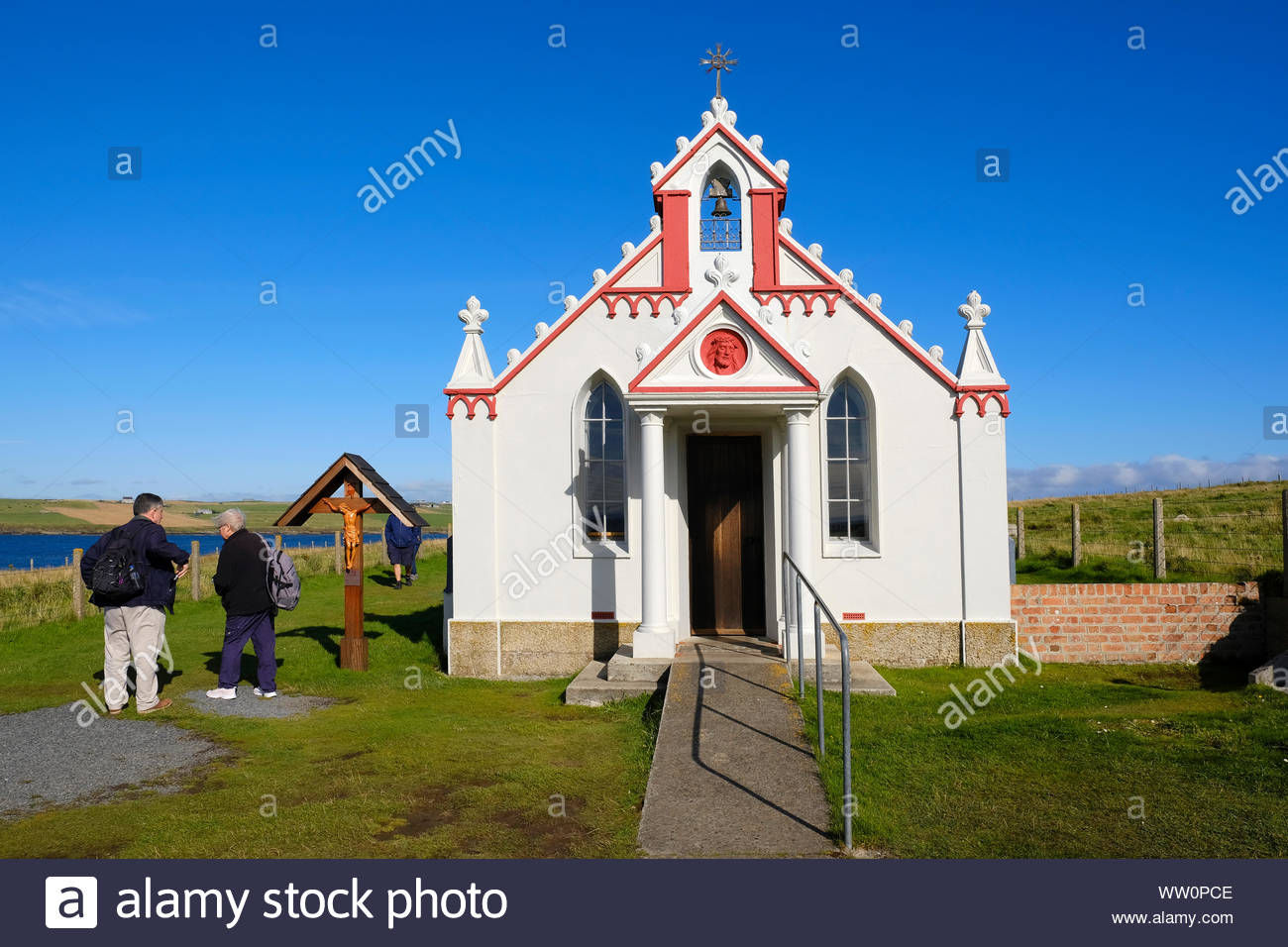 The Italian Chapel, a Catholic chapel in Orkney, Scotland built during World War II by Italian prisoners of war Stock Photo