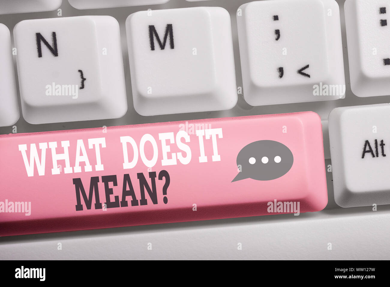 Word writing text What Does It Mean question. Business photo showcasing