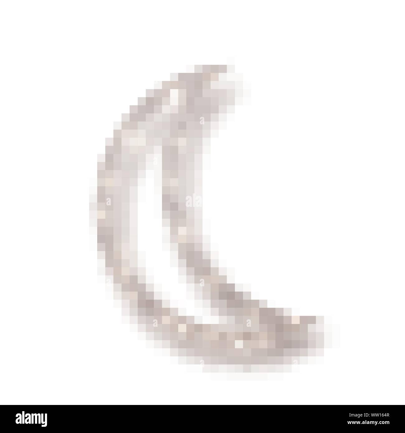 Silver shiny glitter glowing half moon with shadow isolated on white background. Crescent ...