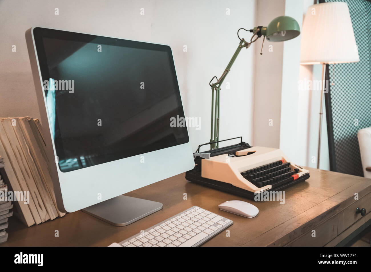 Imac Pro Computer In A Workstation At Home Office Stock Photo