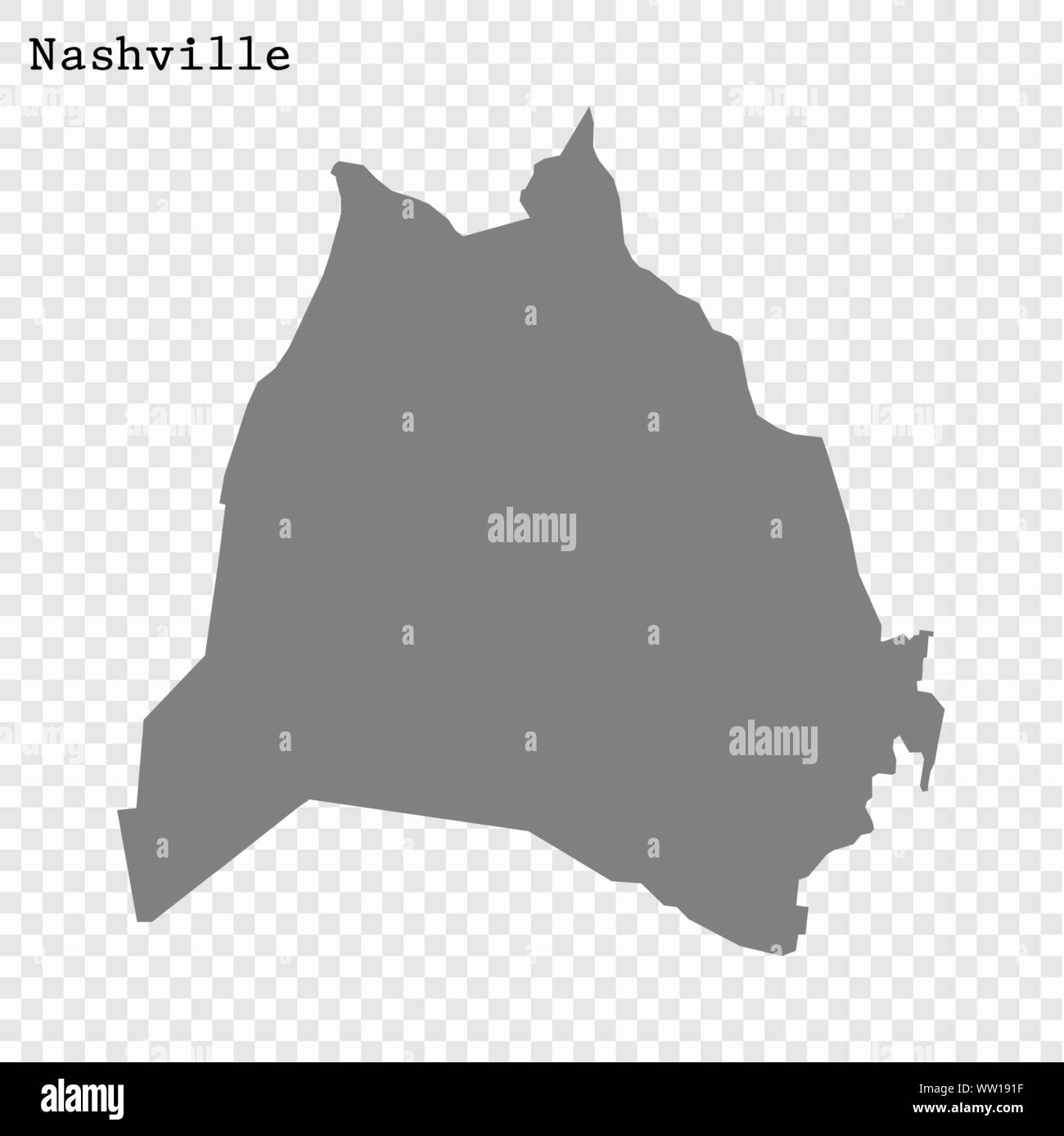 High quality Map Nashville City. vector illustration Stock Vector Image ...