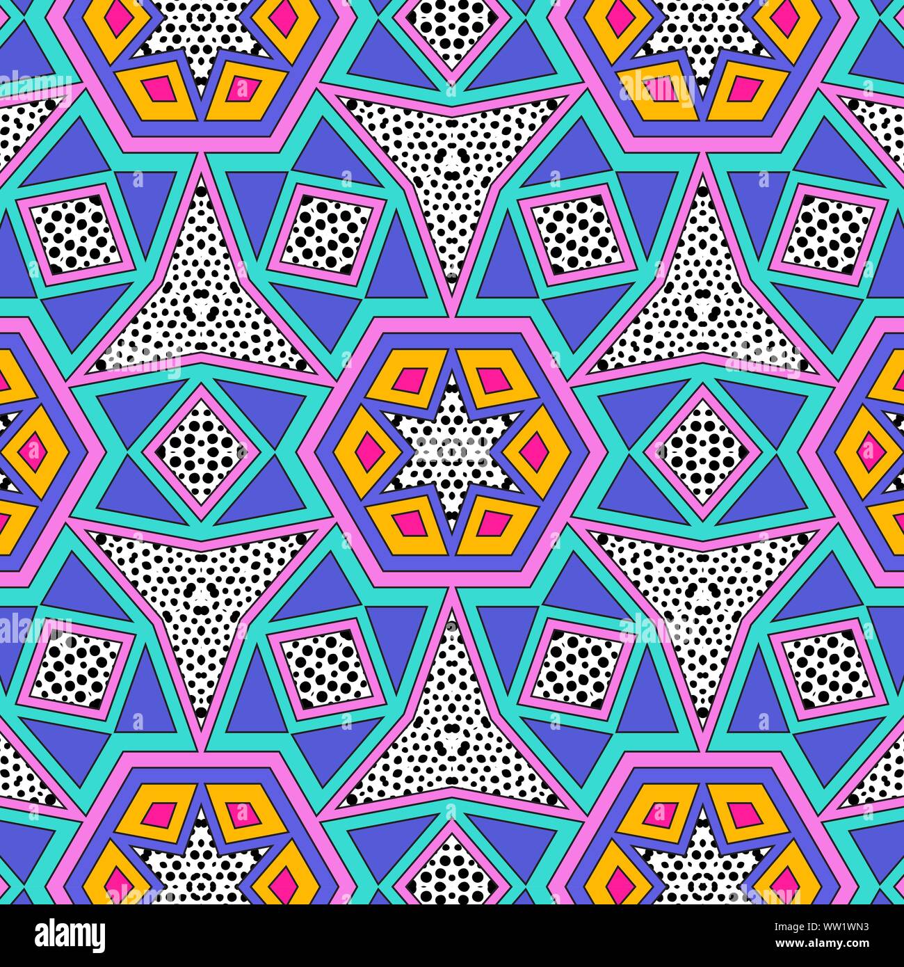 Vintage geometric pattern in retro 80s style. Textile fashionable retro ...