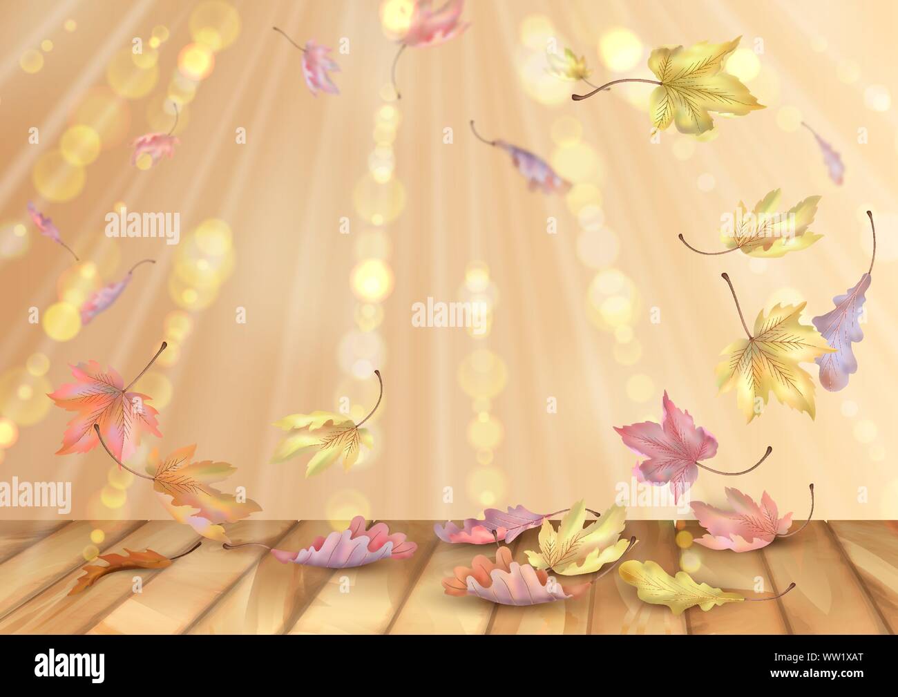 Leaves swirling in the wind Stock Vector