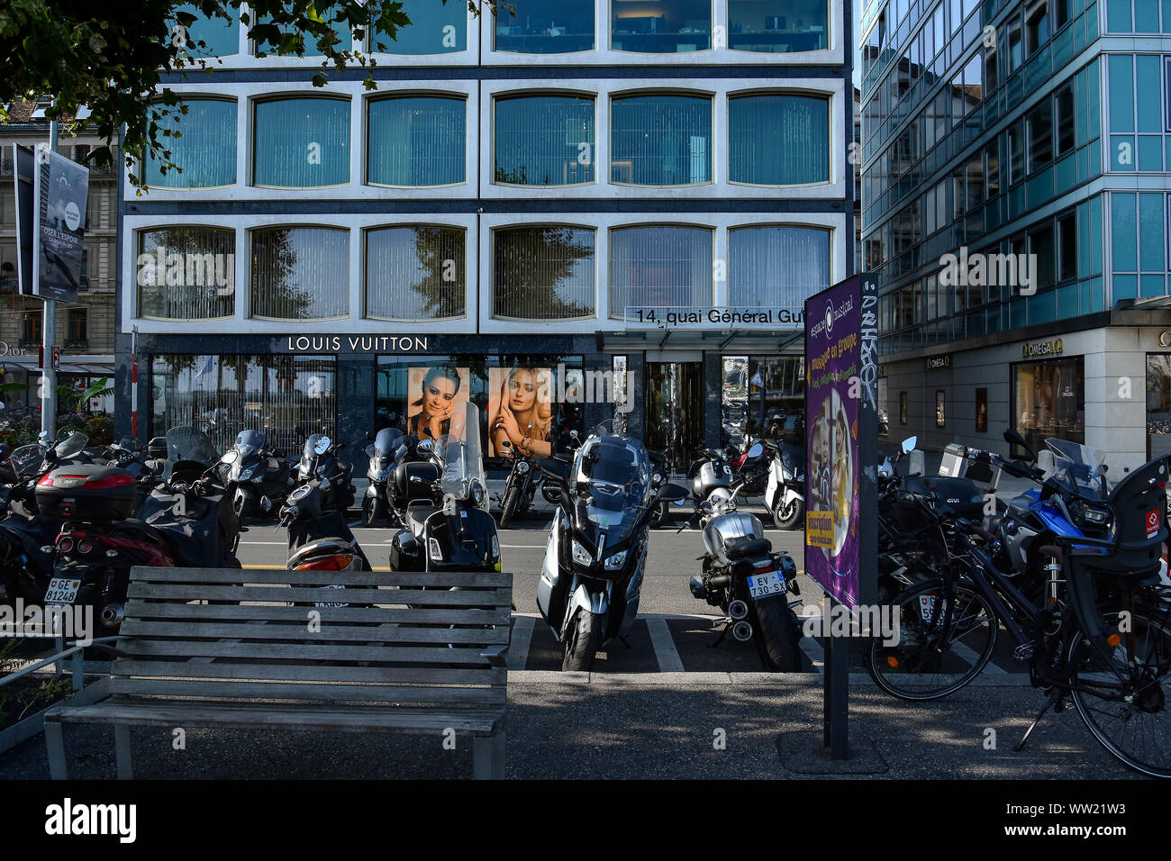 Geneva, Switzerland, March 2020: Louis Vuitton window store with clothes on  display for sale, LV Louis Vuitton is French fashion house Stock Photo -  Alamy