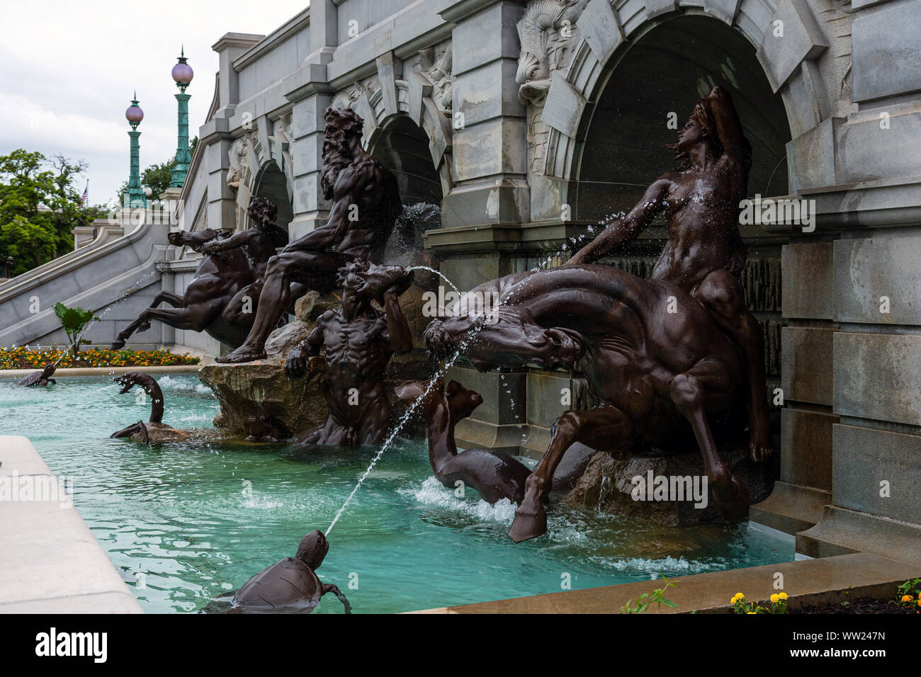 The Court of Neptune Fountain near the Senate in Washington DC Stock