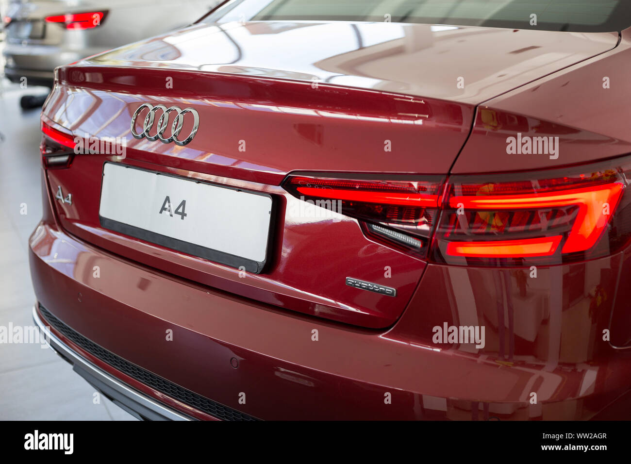 New modern sedan A4 Quattro in the Audi 