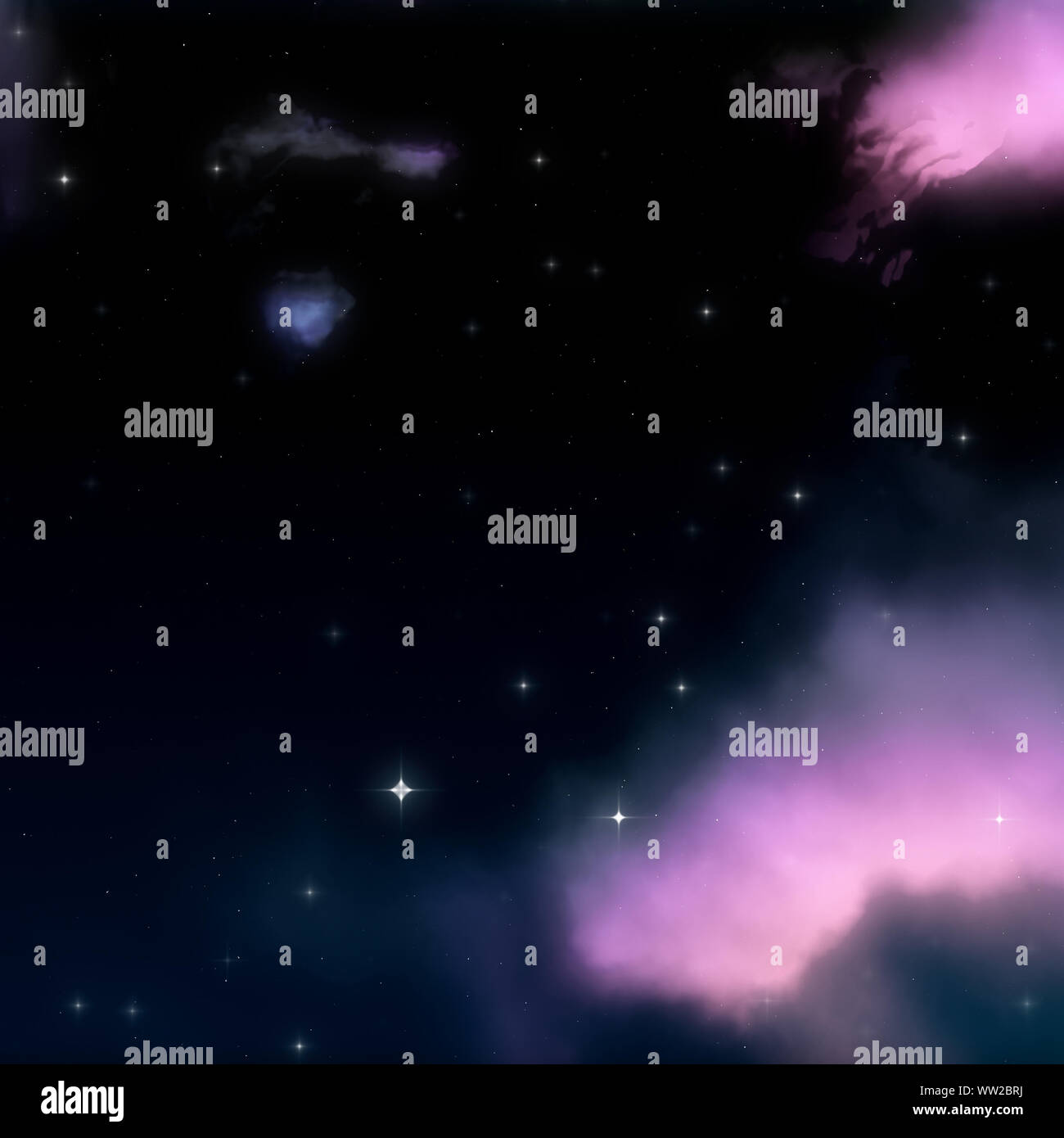 Deep space background with abstract purple nebula and stars Stock Photo ...