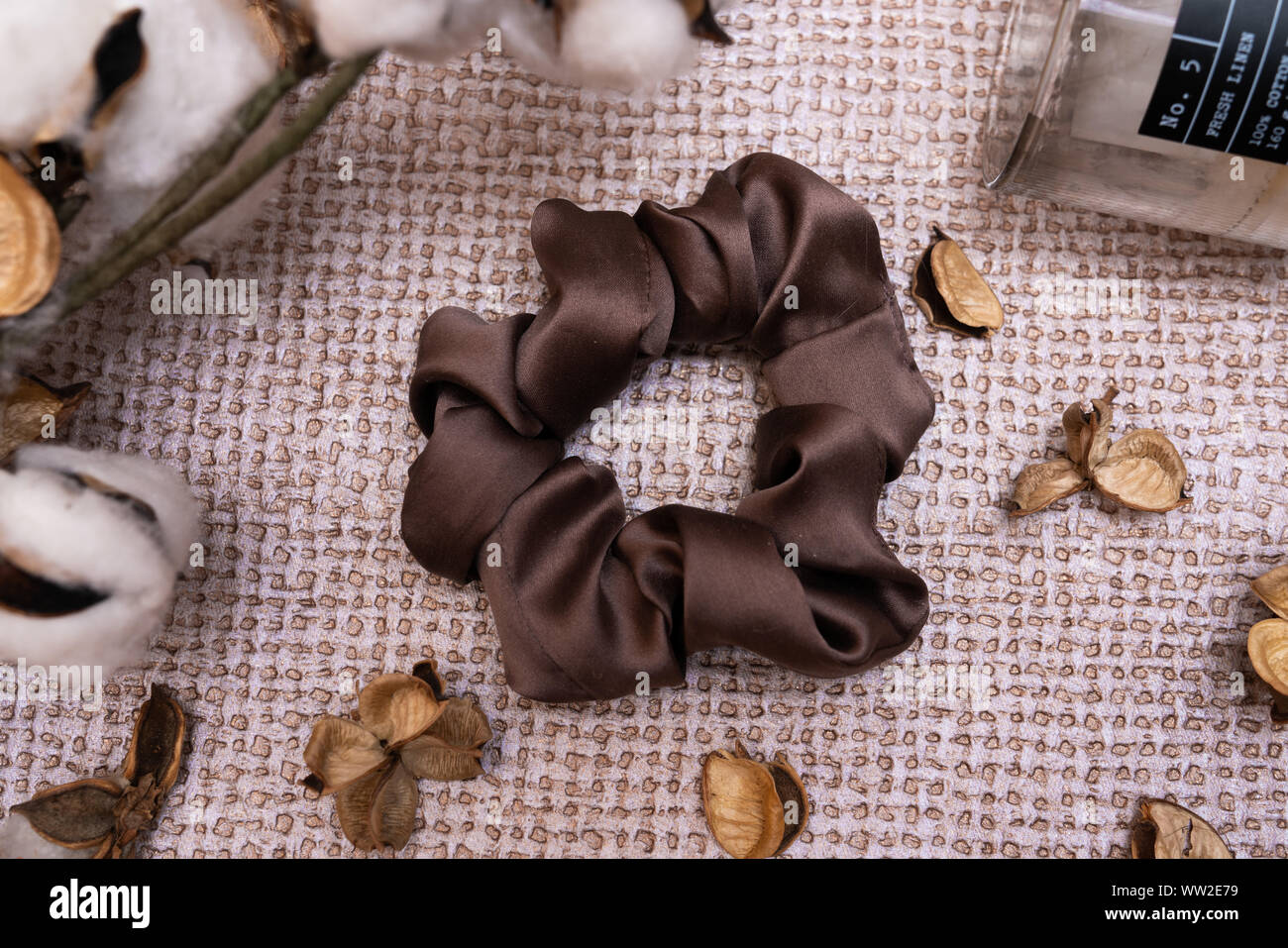 Brown Scrunchie Stock Photo