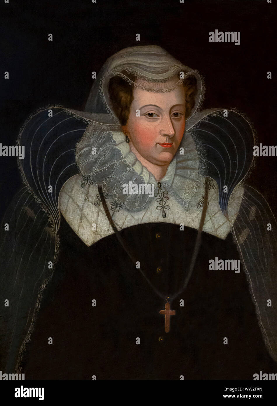 Portrait of Mary Queen of Scots, 18th century, Stock Photo