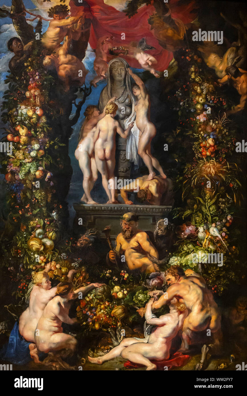 Nature and Her Followers, Peter Paul Rubens and Jan Brueghel the Elder, circa 1615-1619, Stock Photo