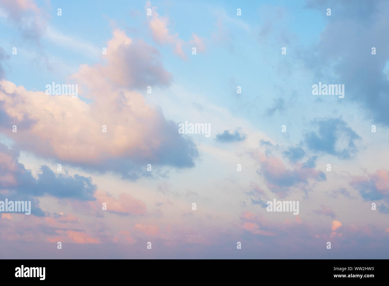 Pink and blue pastel sky colors, nature abstract background. Stock Photo