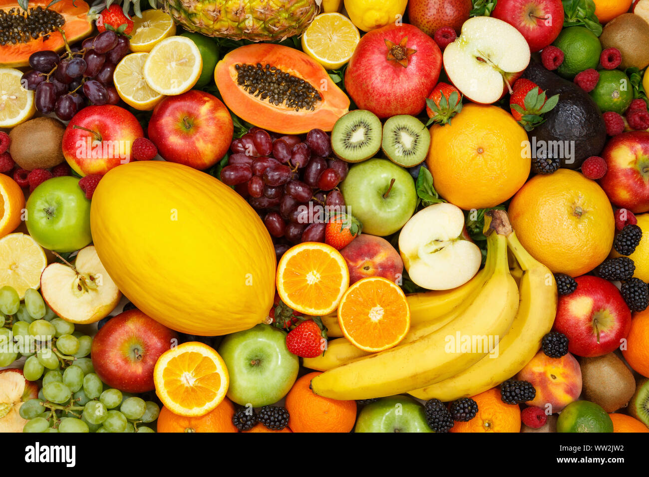 Fruits collection food background apple apples oranges lemons