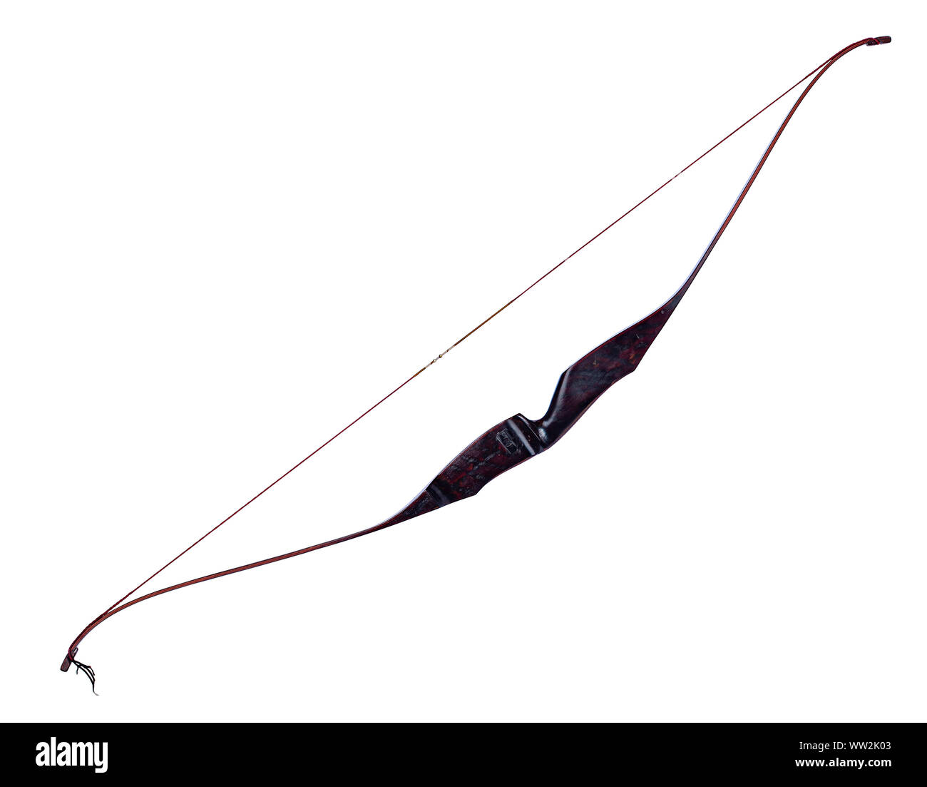 Wooden bow, isolated on white background. Stock Photo