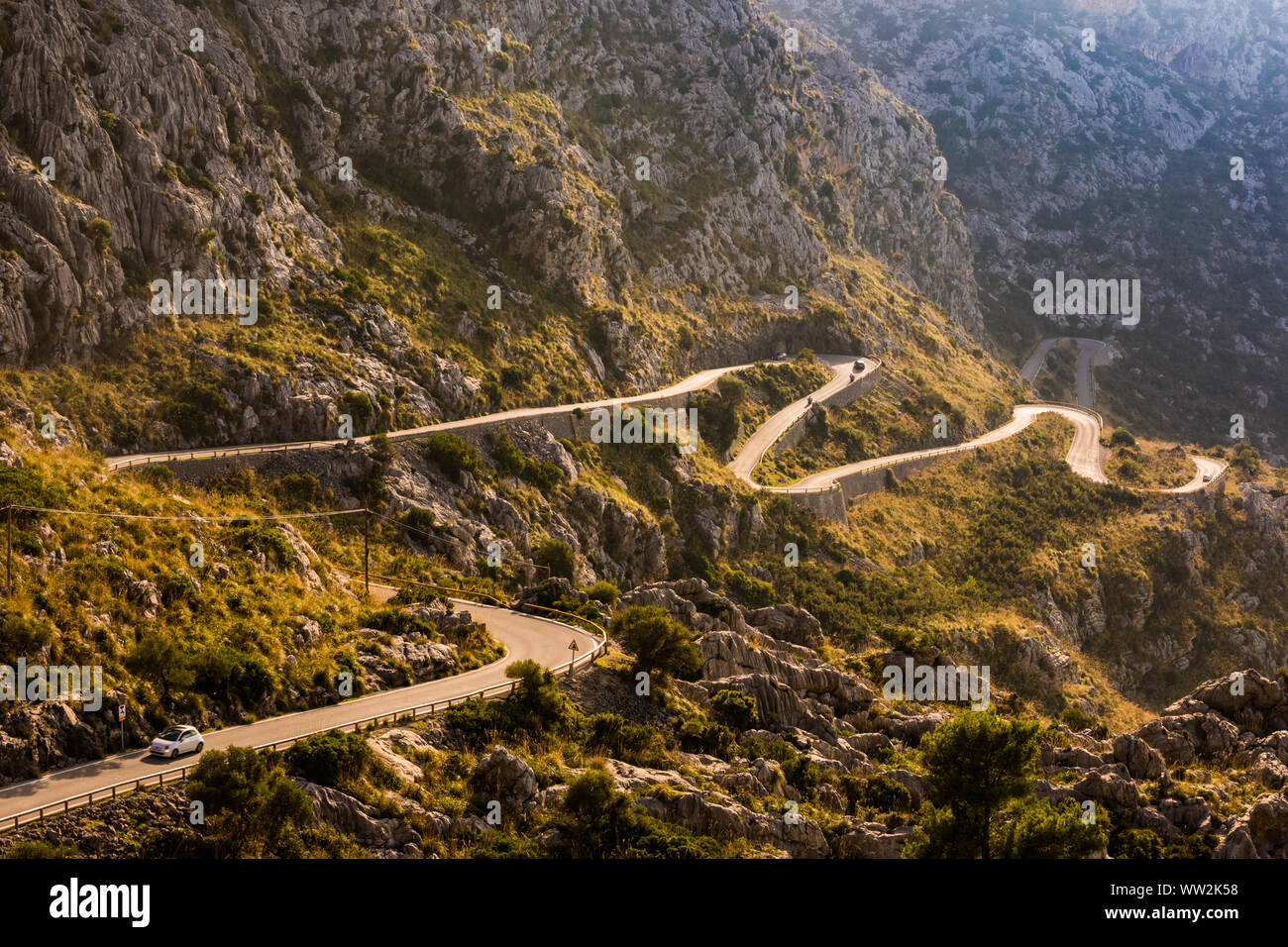 Detail view of Coll dels Reis road, Mallorca, Balearic islands Stock Photo