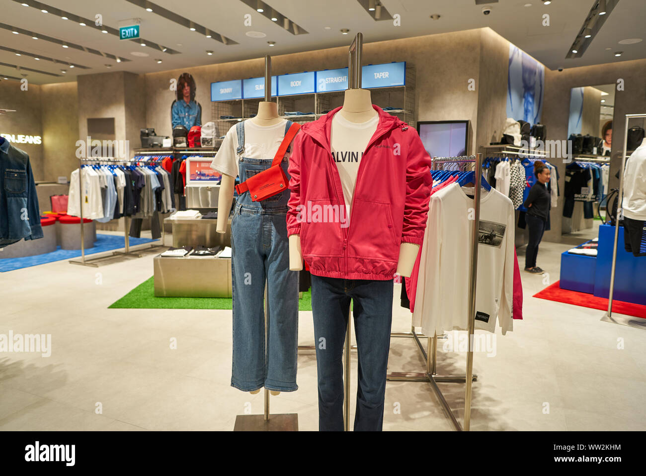 SINGAPORE - CIRCA APRIL, 2019: interior shot of Calvin Klein Jeans store in  Jewel Changi Airport Stock Photo - Alamy