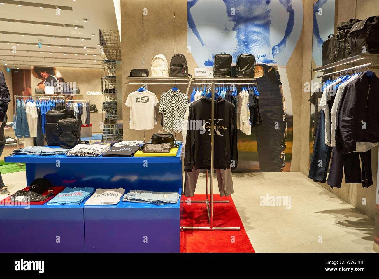 SINGAPORE - CIRCA APRIL, 2019: interior shot of Calvin Klein Jeans store in  Jewel Changi Airport Stock Photo - Alamy