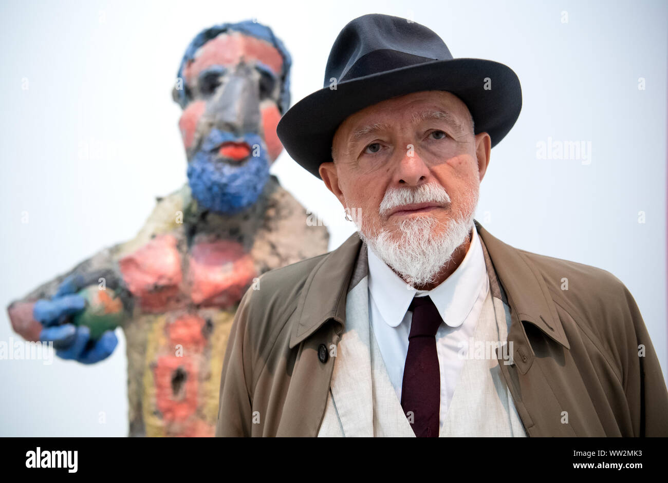 12 September 2019, Bavaria, Munich: Markus Lüpertz is standing next to ...
