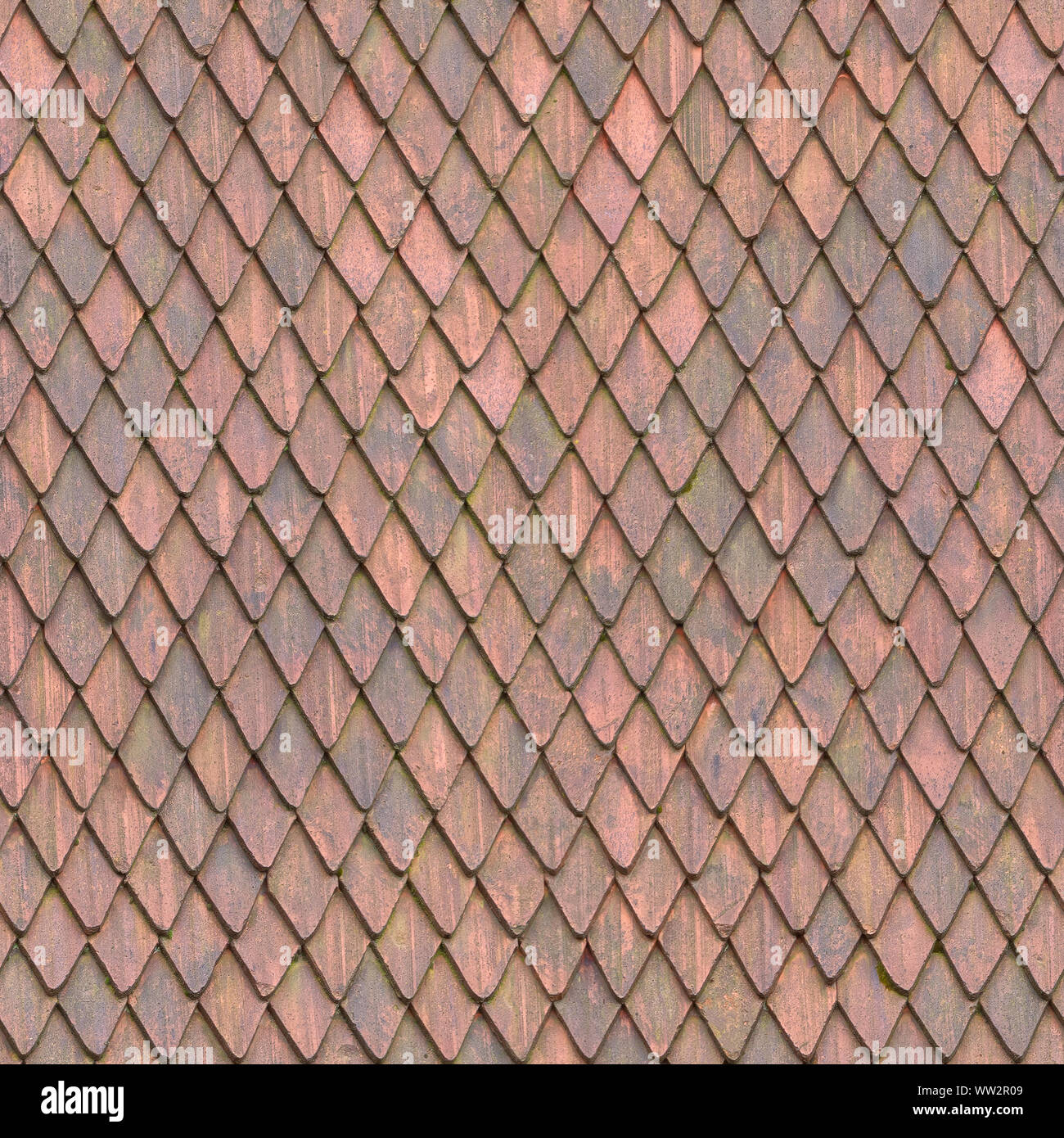 Seamless Roof Tile texture square material of european medieval building Stock Photo