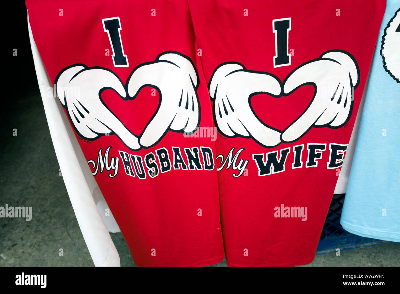 I Love My Husband I Love My Wife t shirts Florida USA Stock Photo Alamy