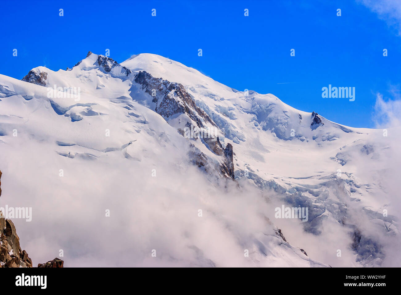 Mont Maudit and Mont Blanc Stock Photo