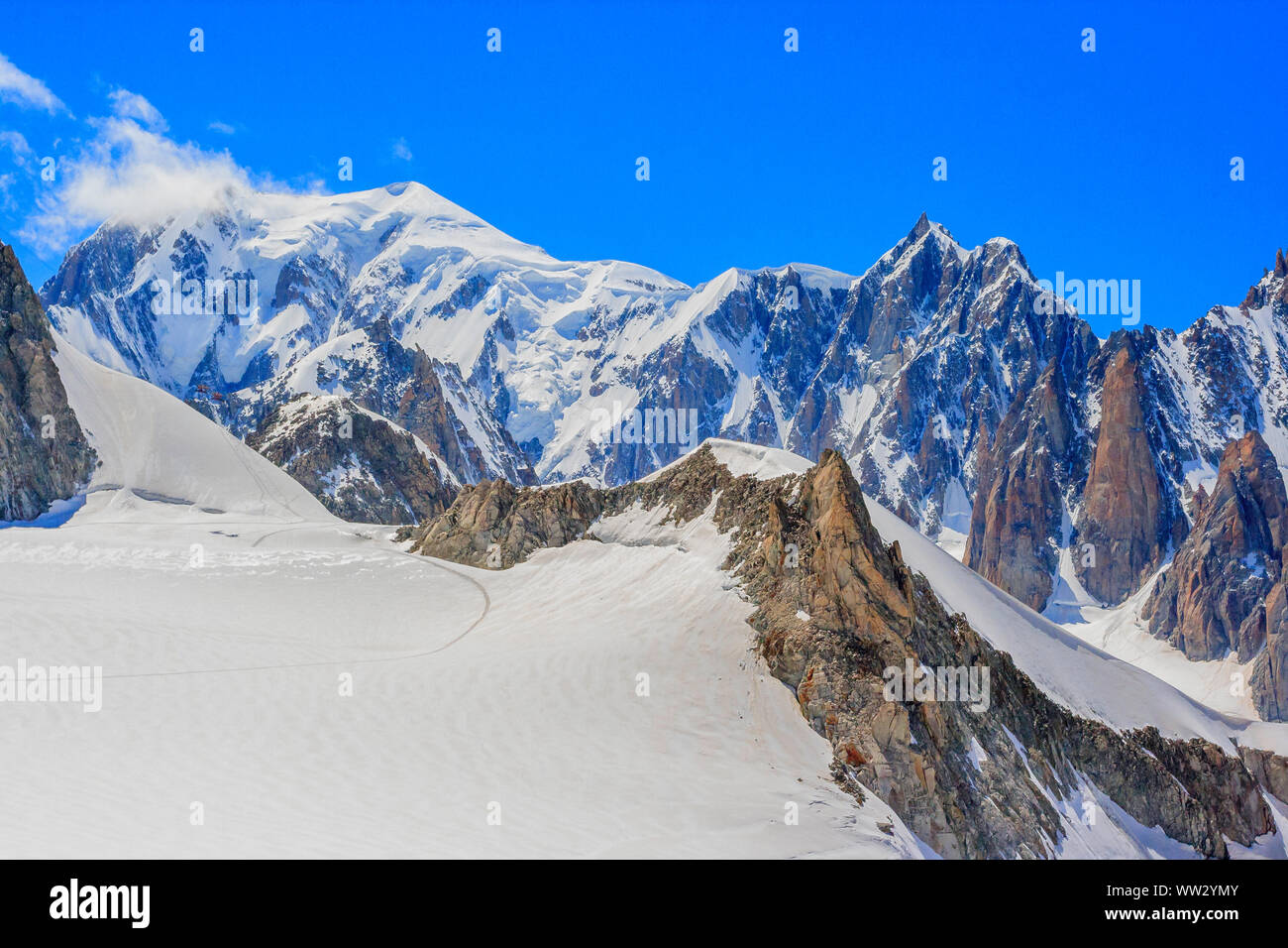 Mont Blanc and Mont maudit Stock Photo