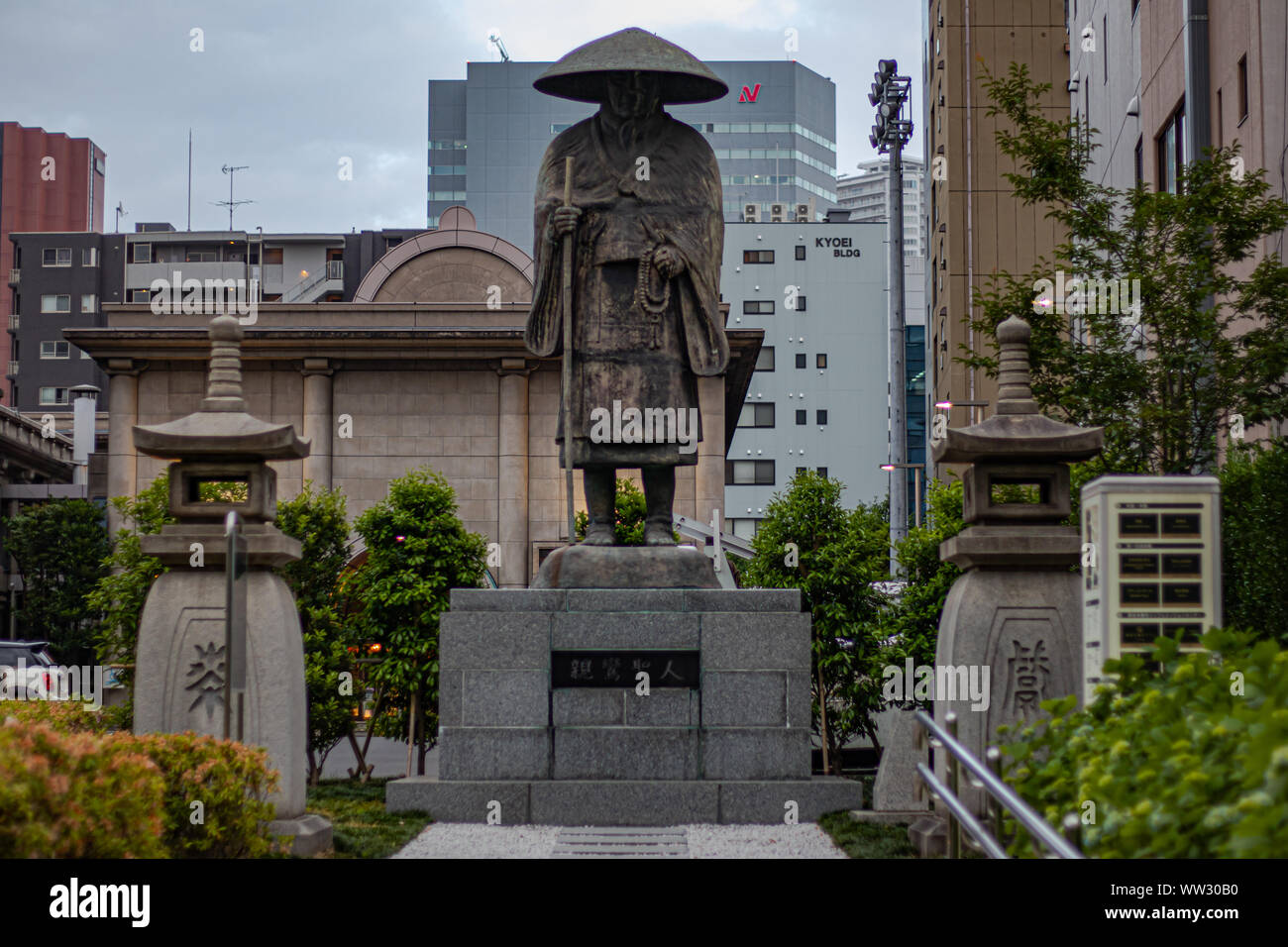 Shinran Shonin Statue in Tokyo Stock Photo