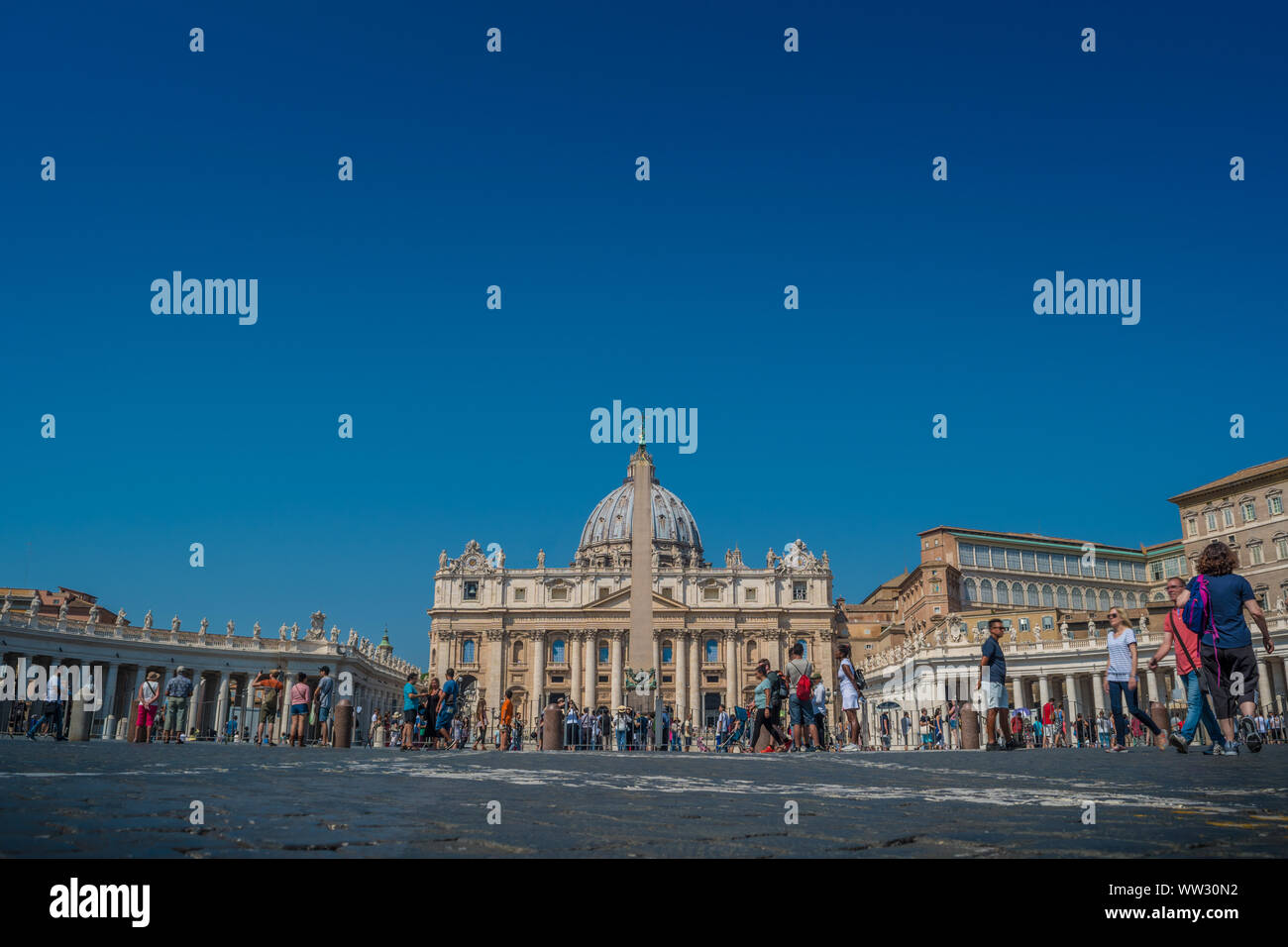 St. Peter's Basilica and the Egyptian Obelisk in St. Peter's Square in ...