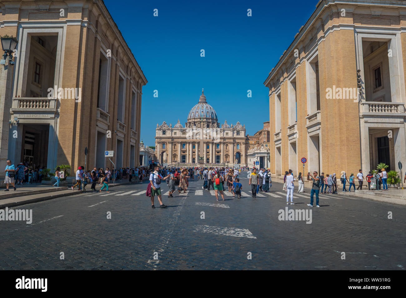 Conciliazione Street in Rome and the St. Peter's Square in Vatican City Stock Photo