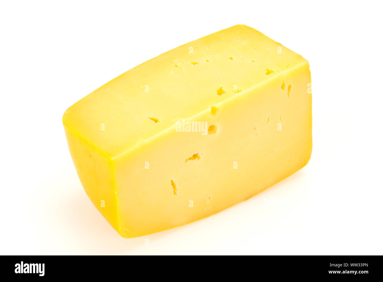 Swiss Hard yellow tasty cheese brick Stock Photo Alamy