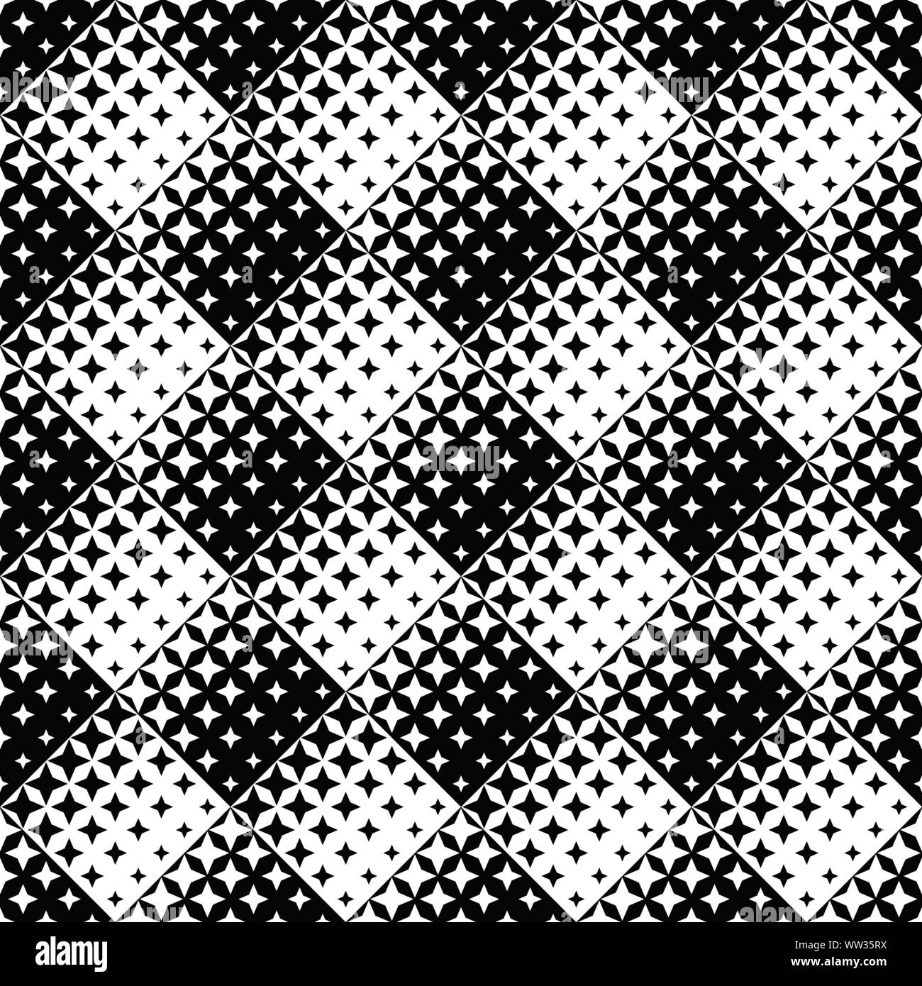 Geometrical black and white seamless star pattern background - abstract ...
