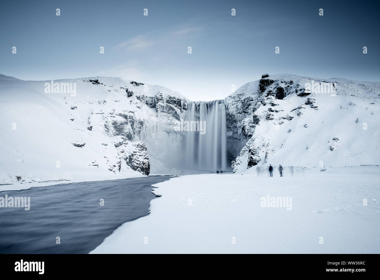 Skogafoss waterfall in Winter, Iceland Stock Photo