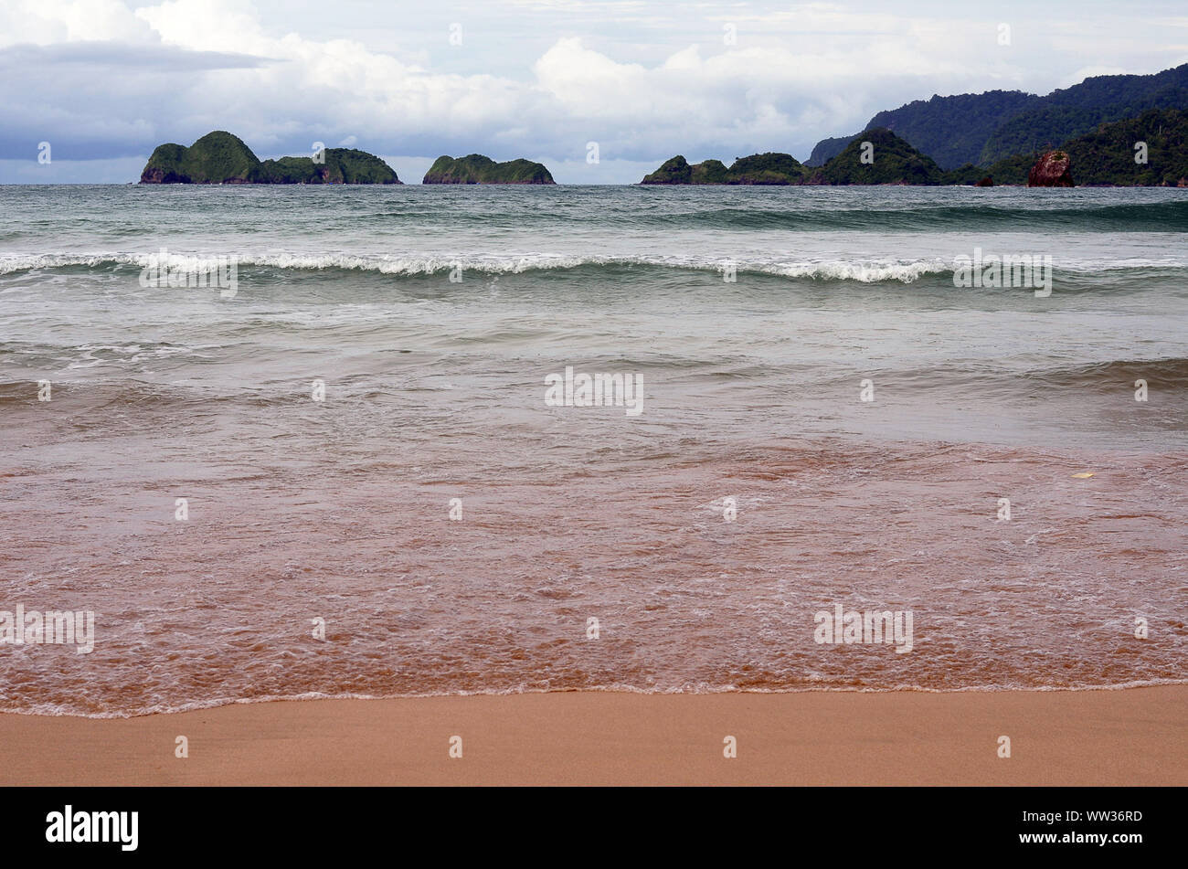 waves on the beach in east java, indonesia Stock Photo