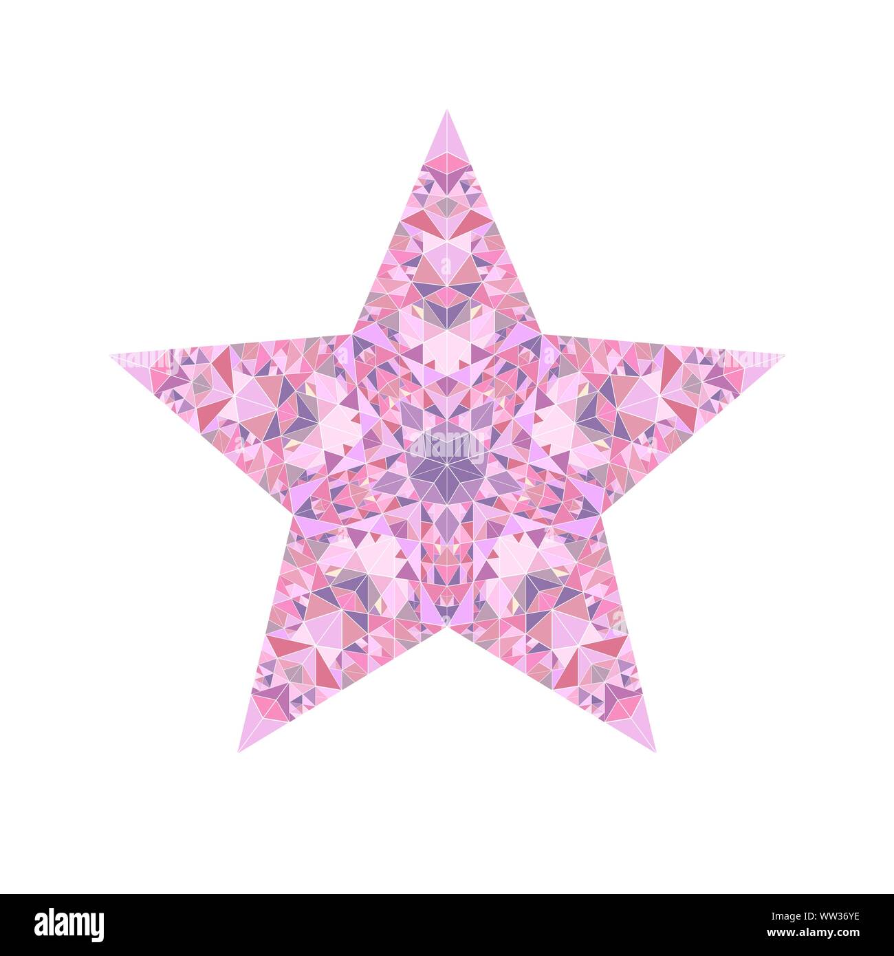 Isolated mosaic star symbol template - geometrical ornamental geometric colorful polygonal ...