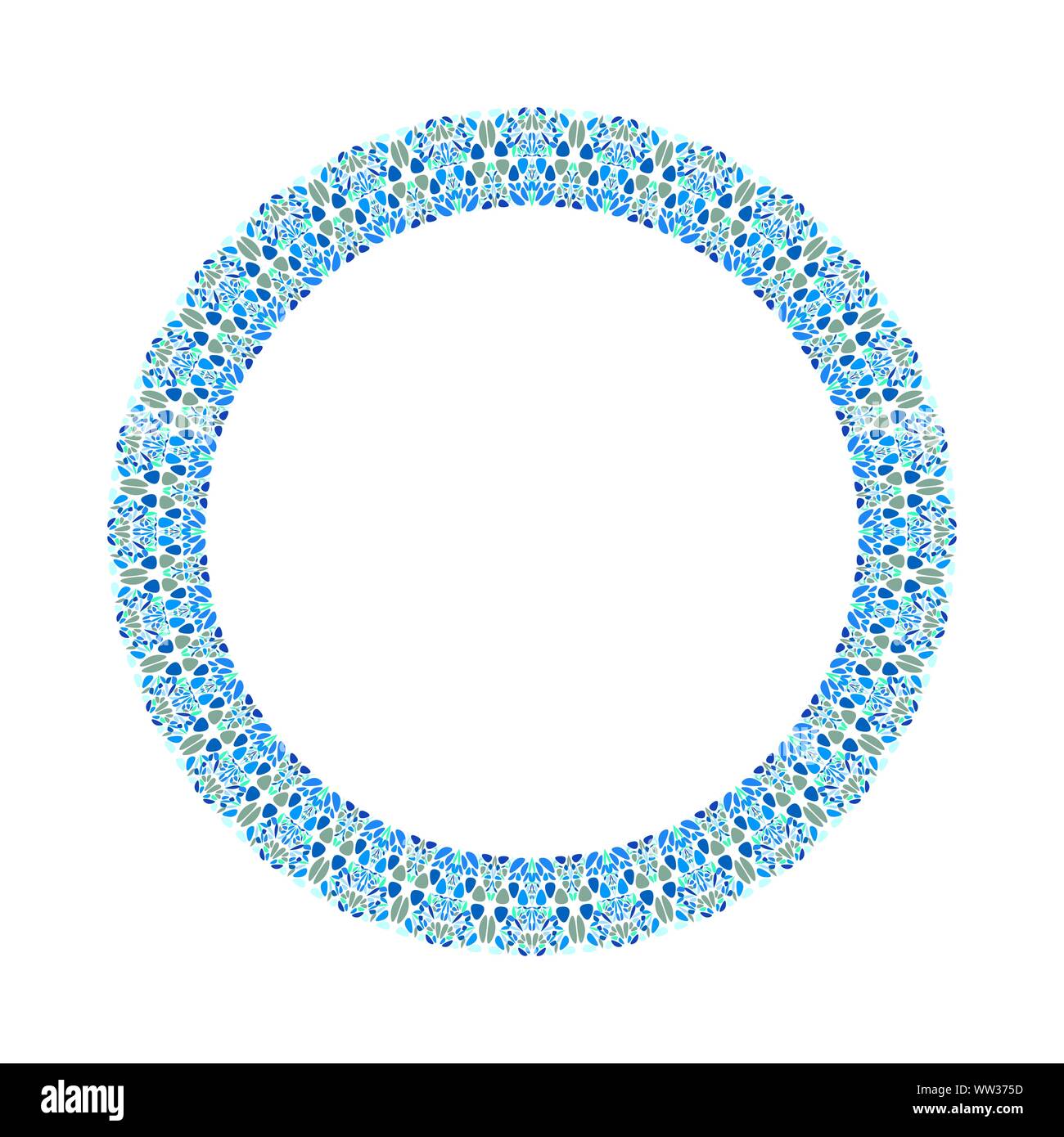 Colorful abstract floral wreath - round circular vector element Stock Vector