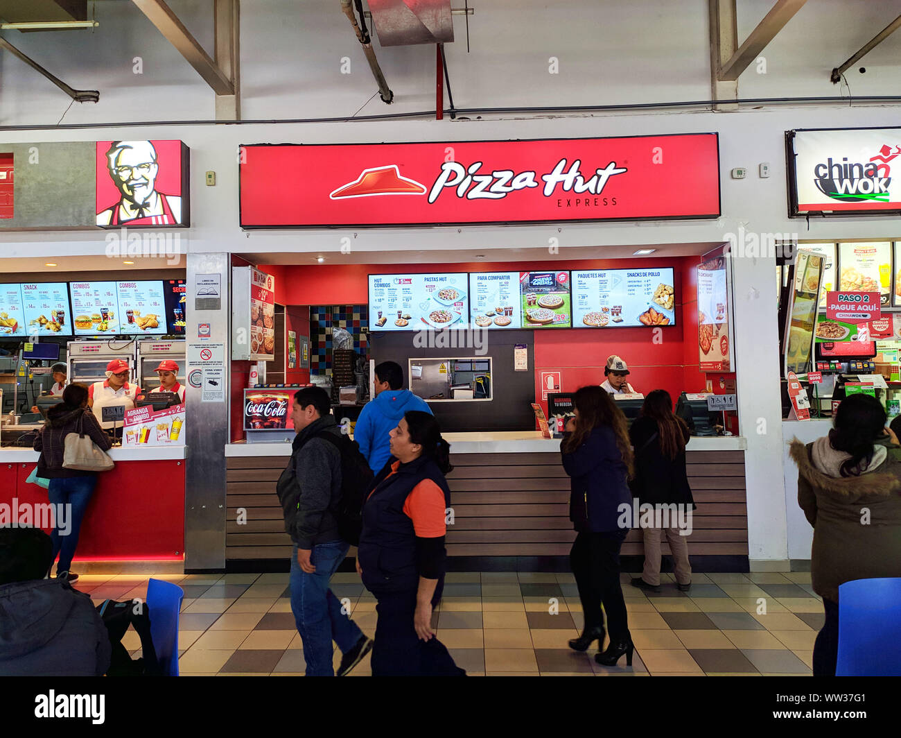 Food court at Parque Canepa in Gamarra la victoria Lima Peru Stock Photo -  Alamy