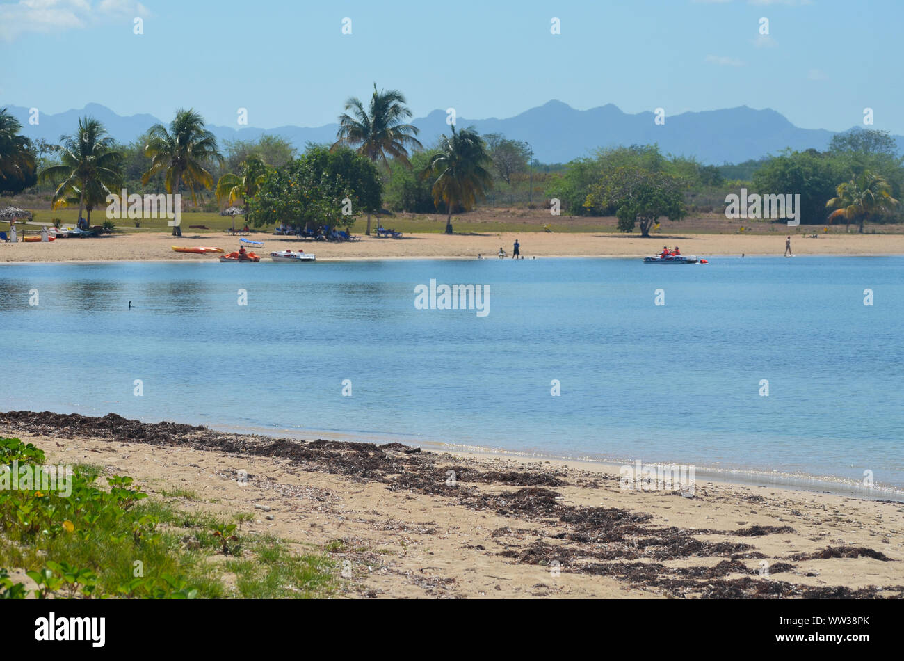 Rancho Luna beach near Cienfuegos, Cuba, a popular spot for locals and tourists alike Stock Photo