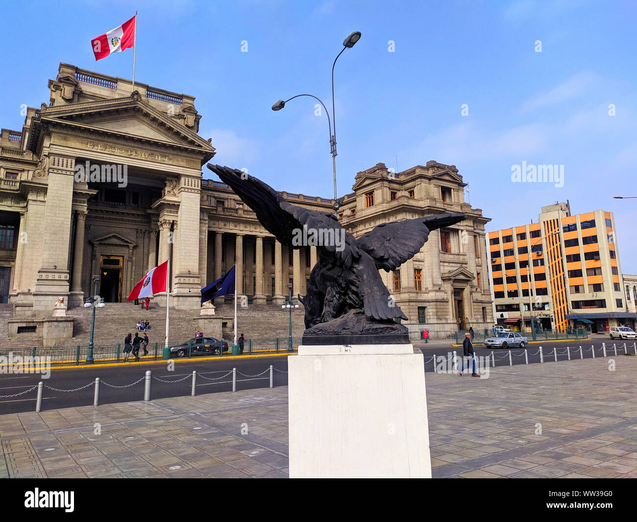 Palacio de justicia,courthouse at Lima Peru, also called the house of criminals with all the corruption in this South America country Stock Photo