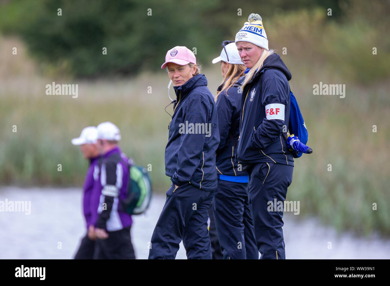 Gleneagles, Scotland 12th September 2019. A final day of practice and press conferences ahead of the Solheim Cup 2019 on the PGA Centenary course. Stock Photo