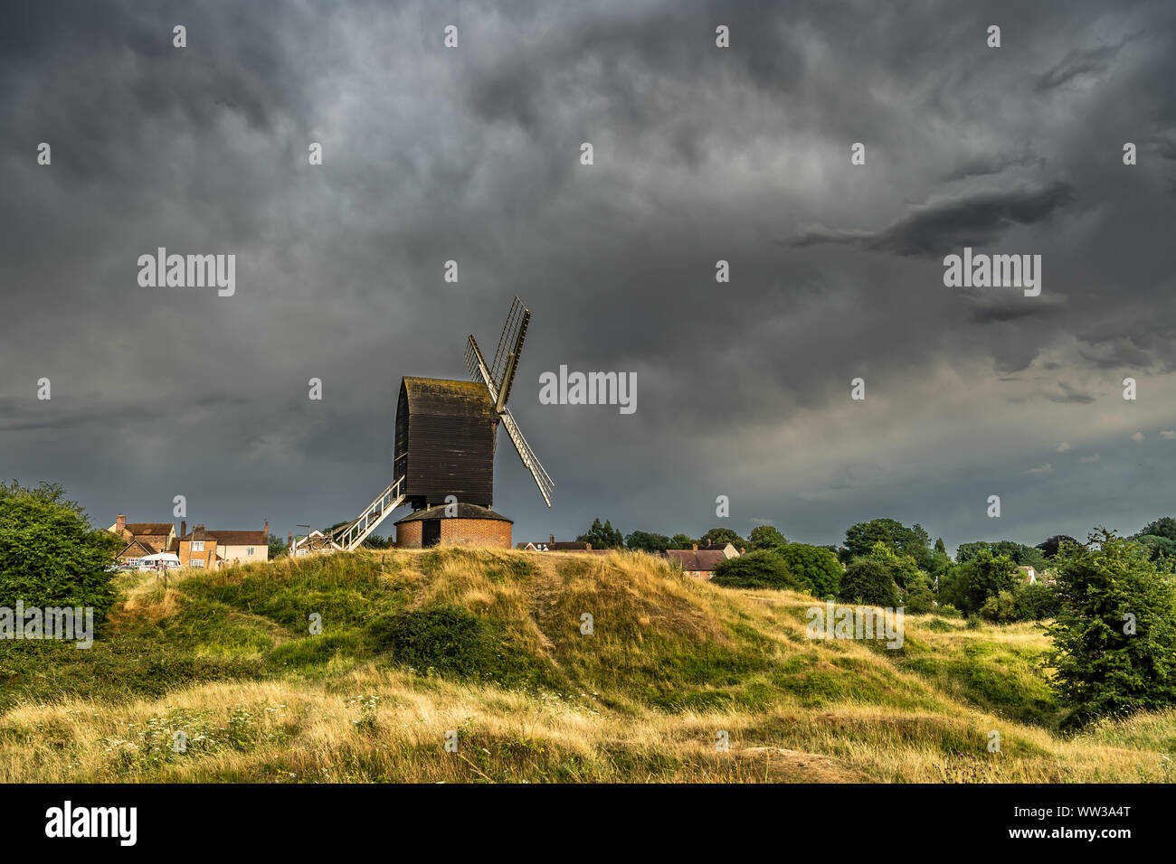 Brill Windmill, stormy sky Stock Photo