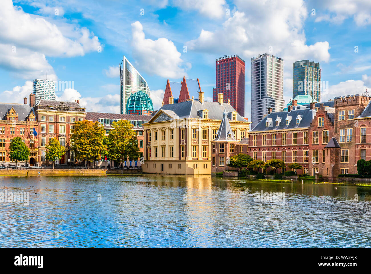 Skyline of the Hague, the Netherlands. Stock Photo