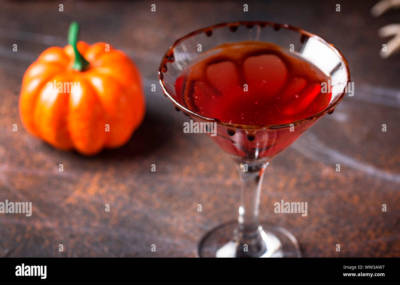 Halloweens drink red martini cocktail Stock Photo - Alamy
