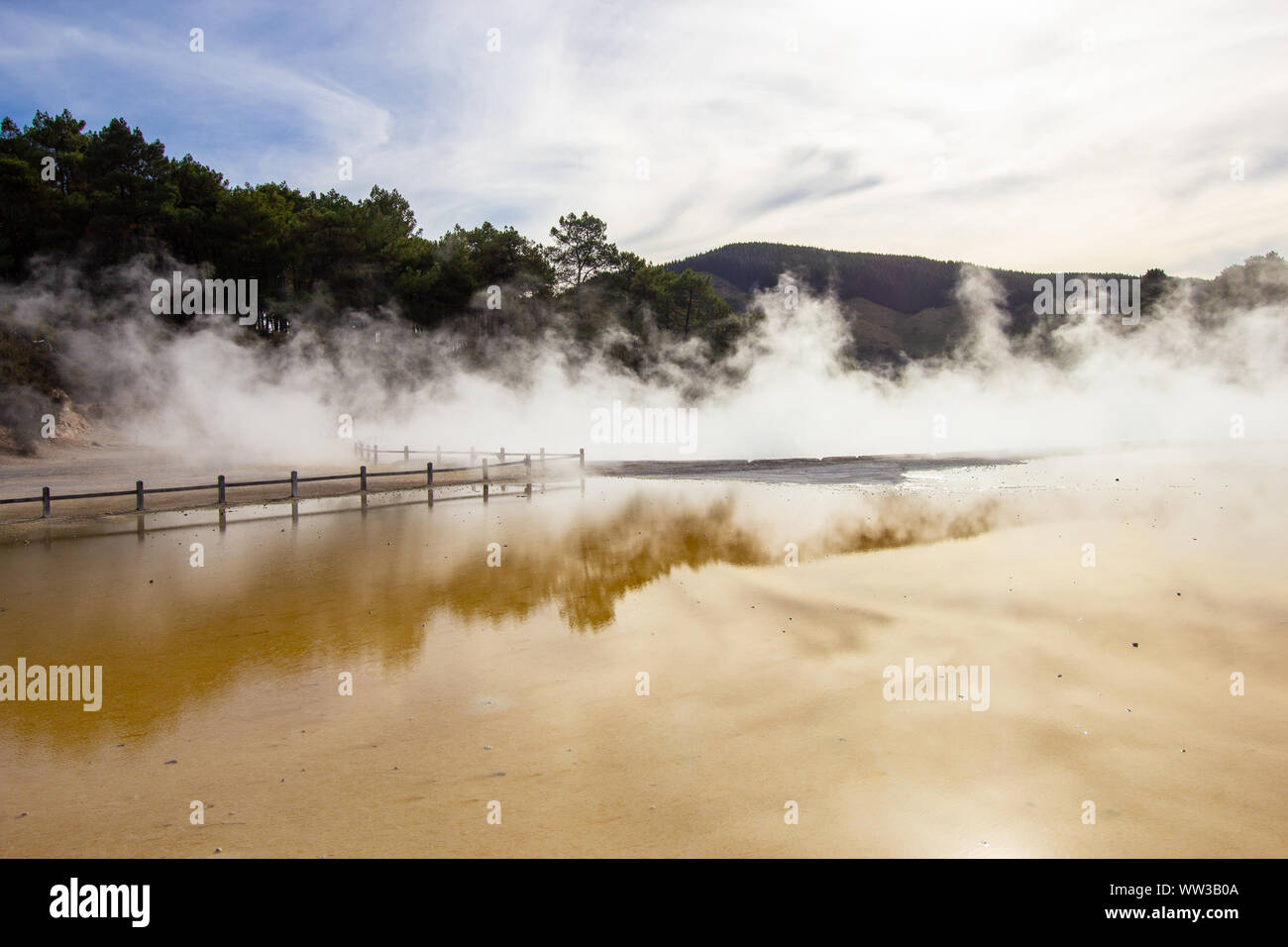 Champagne Pool in Wai-o-tapu an active geothermal area, New Zealand Stock Photo