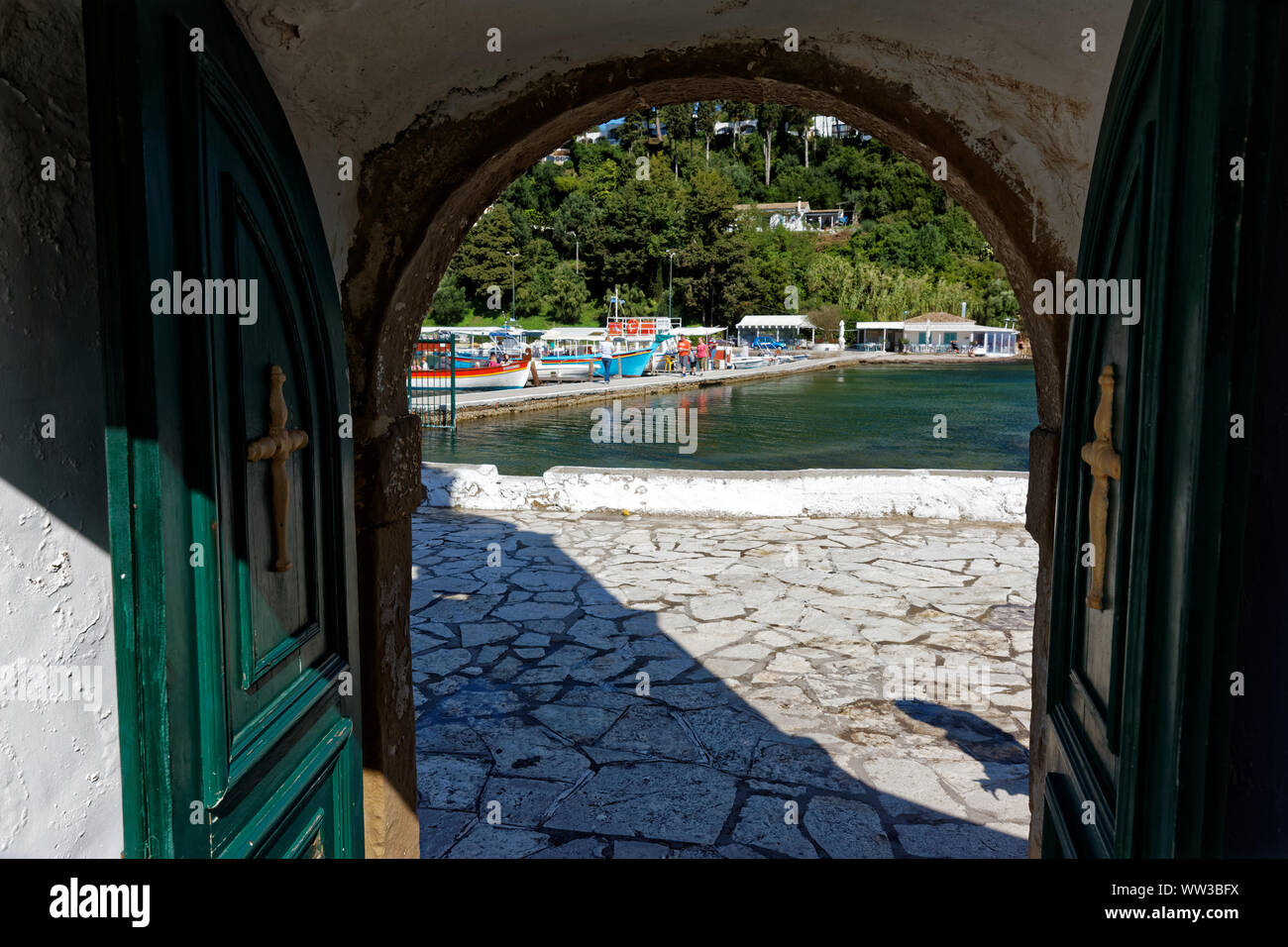 Kanoni peninsular, Corfu, Greece. Stock Photo