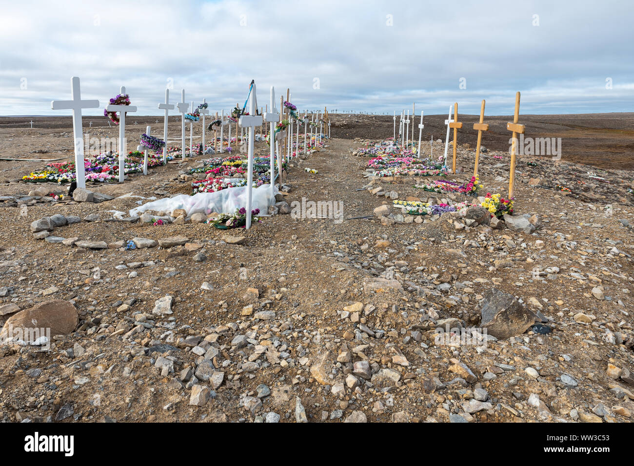 High Arctic Cemetery at Cambridge Bay, Nunavut, Canada Stock Photo Alamy
