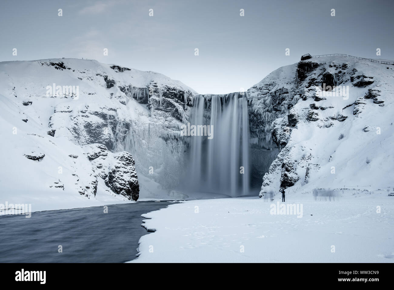 Skogafoss waterfall in Winter, Iceland Stock Photo - Alamy